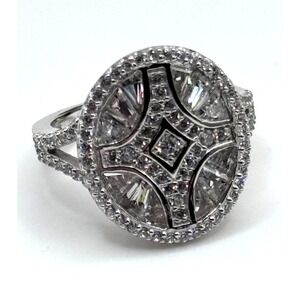 Xavier HSN Sterling Silver "Absolute" CZ Baguette Ring Size 5